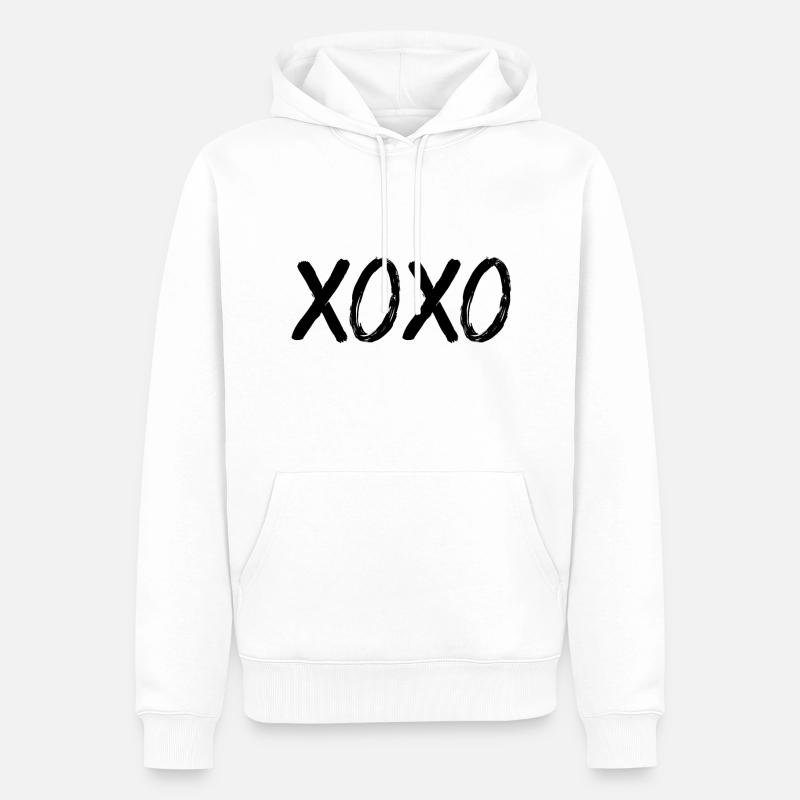 XOXO - Sweat à capuche Premium bio Homme - blanc