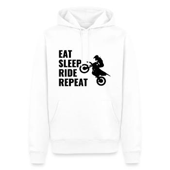 Mangez le sommeil répété répétez - Sweat à capuche Premium bio Homme - blanc - Devant - Nico (187cm)