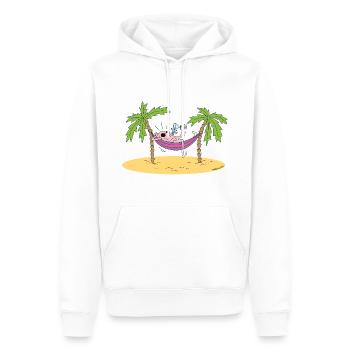Cerveau des Fêtes - Sweat à capuche Premium bio Homme - blanc - Devant - Nico (187cm)