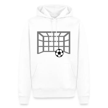 but de football - Sweat à capuche Premium bio Homme - blanc - Devant - Nico (187cm)