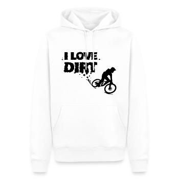 J'aime le cadeau de sport de roue de vélo de montagne de la saleté - Sweat à capuche Premium bio Homme - blanc - Devant - Nico (187cm)