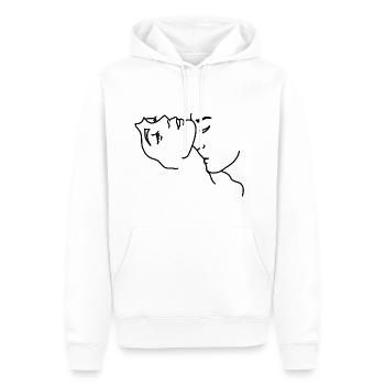 Kuss Hals Liebe - Männer Premium Bio Hoodie - Weiß - Vorne - Nico (187cm)