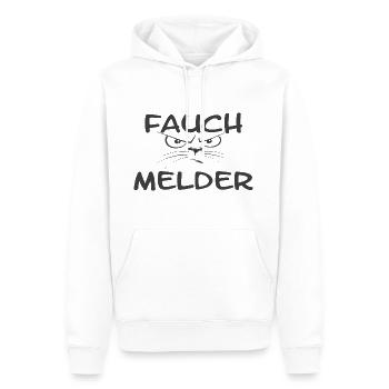 "Fauch Melder" Katze grau - Männer Premium Bio Hoodie - Weiß - Vorne - Nico (187cm)