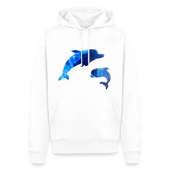 dolphin - Men’s Premium Organic Hoodie - white - Front - Nico (187cm)