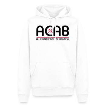 Tous les communistes sont beaux - ACAB - Sweat à capuche Premium bio Homme - blanc - Devant - Nico (187cm)