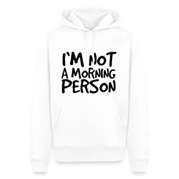 Je ne suis pas un homme du matin Debout le matin - Sweat à capuche Premium bio Homme - blanc - Devant - Nico (187cm)