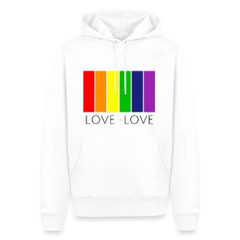L'amour est l'amour arc-en-drapeau - Sweat à capuche Premium bio Homme - blanc - Devant - Nico (187cm)