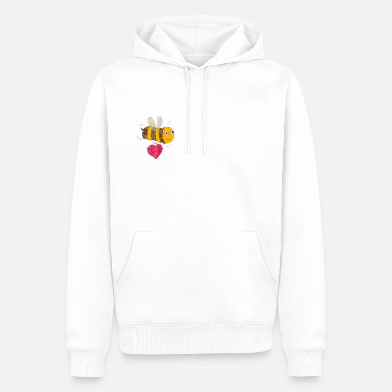 Abeille avec du cœur - Sweat à capuche Premium bio Homme - blanc