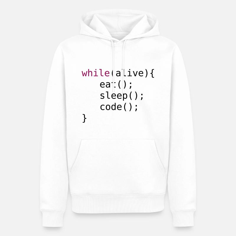 Code source drôle - Sweat à capuche Premium bio Homme - blanc