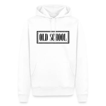 OLD SCHOOL - Männer Premium Bio Hoodie - Weiß - Vorne - Nico (187cm)