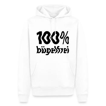100 Prozent bügelfrei Wäsche Falte Anzug Kostüm - Männer Premium Bio Hoodie - Weiß - Vorne - Nico (187cm)