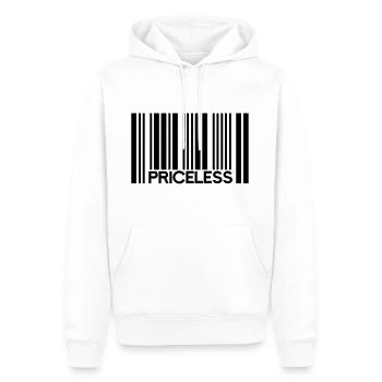 Code à barres inestimable Prix - Sweat à capuche Premium bio Homme - blanc - Devant - Nico (187cm)