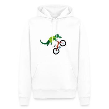 Der Kremser Radler - Männer Premium Bio Hoodie - Weiß - Vorne - Nico (187cm)