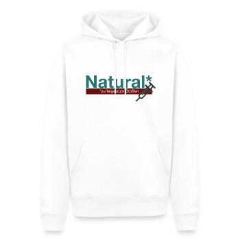 Natural - Zu feige zum Stoffen - Bodybuilding - Männer Premium Bio Hoodie - Weiß - Vorne - Nico (187cm)