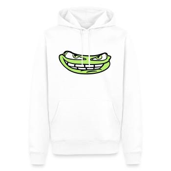 visage tête mal meme sourire drôle comique comique - Sweat à capuche Premium bio Homme - blanc - Devant - Nico (187cm)