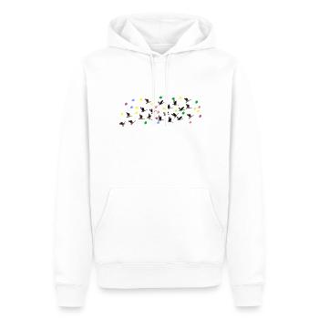 mit den Luftballons fliegen - Männer Premium Bio Hoodie - Weiß - Vorne - Nico (187cm)