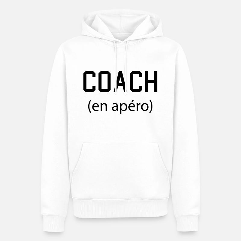 coach en apéro - Sweat à capuche Premium bio Homme - blanc