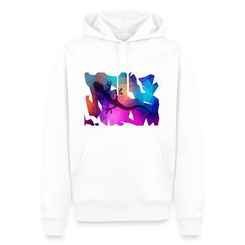 Gecko On Glass - Sweat à capuche Premium bio Homme - blanc - Devant - Nico (187cm)