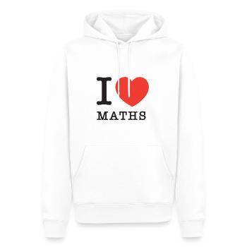 I love maths / I heart maths - Men’s Premium Organic Hoodie - white - Front - Nico (187cm)