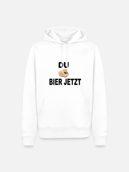 Bier jetzt - Männer Premium Bio Hoodie - Weiß
