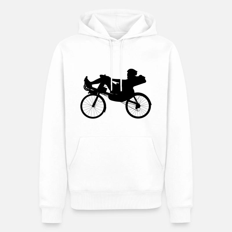 Vélo couché couché vélo vélo deux-roues - Sweat à capuche Premium bio Homme - blanc