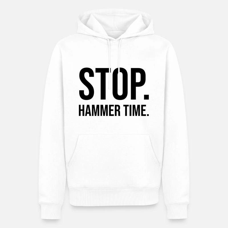 Arrêtez le temps de marteau - Sweat à capuche Premium bio Homme - blanc