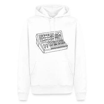 synthétiseur - Sweat à capuche Premium bio Homme - blanc - Devant - Nico (187cm)