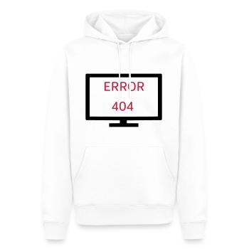 Computer Error 404 - Men’s Premium Organic Hoodie - white - Front - Nico (187cm)