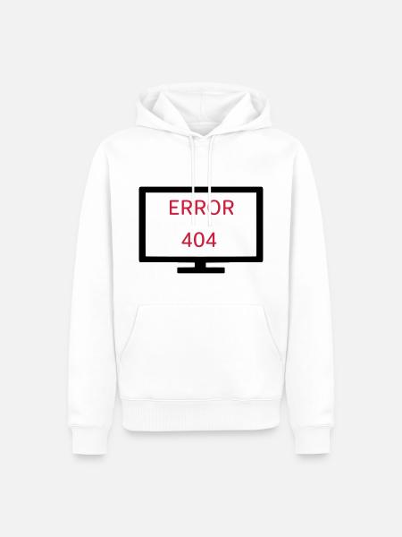 Computer Error 404 - Men’s Premium Organic Hoodie - white