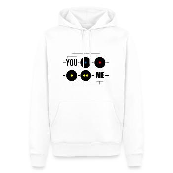Squash Ball Fun T-Shirt - Männer Premium Bio Hoodie - Weiß - Vorne - Nico (187cm)