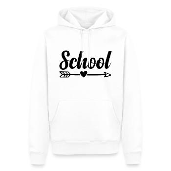 School - Männer Premium Bio Hoodie - Weiß - Vorne - Nico (187cm)