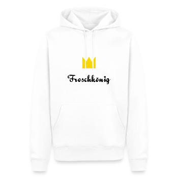 Prince Grenouille - Dream Prince - Homme de rêve - Sweat à capuche Premium bio Homme - blanc - Devant - Nico (187cm)