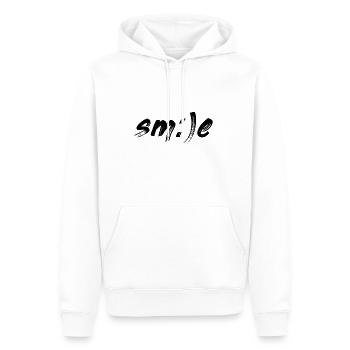 Smile Lächeln Smiley Freude - Männer Premium Bio Hoodie - Weiß - Vorne - Nico (187cm)