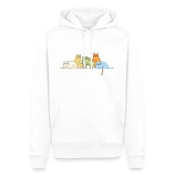 Cat Family_Katzenfamilie - Sweat à capuche Premium bio Homme - blanc - Devant - Nico (187cm)