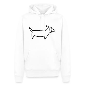 Dackel Minimalismus Zeichnung - Männer Premium Bio Hoodie - Weiß - Vorne - Nico (187cm)