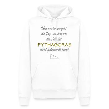 Pythagoras - Männer Premium Bio Hoodie - Weiß - Vorne - Nico (187cm)