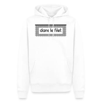 Dans le filet Let Net - Personnalisable - Sweat à capuche Premium bio Homme - blanc - Devant - Nico (187cm)