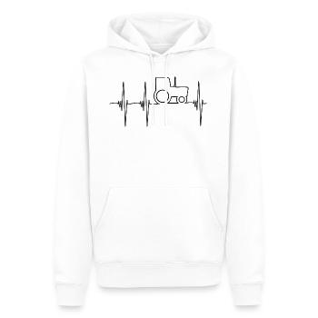 Tracteur puls 01 - Sweat à capuche Premium bio Homme - blanc - Devant - Nico (187cm)