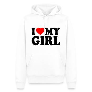 I love my girl - Männer Premium Bio Hoodie - Weiß - Vorne - Nico (187cm)