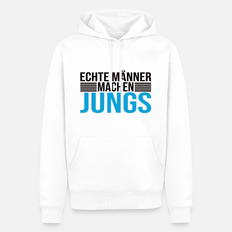 Echte Männer Machen Jungs - Männer Premium Bio Hoodie - Weiß