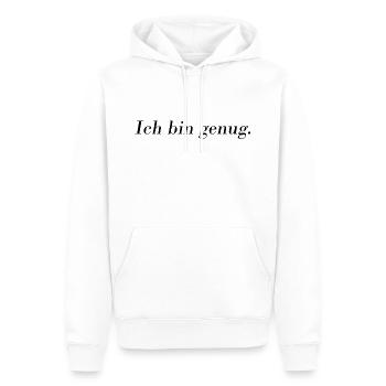 Ich bin genug. - Männer Premium Bio Hoodie - Weiß - Vorne - Nico (187cm)