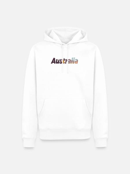 Australia Outback Schrift - Männer Premium Bio Hoodie - Weiß