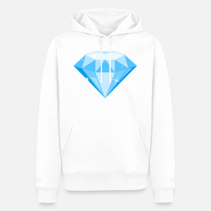 Sparkling Diamond! / Glitzernder Diamant! - Männer Premium Bio Hoodie - Weiß