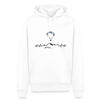 Paragliding, Paragliding, Mountains & Pulse Heartbeat - Men’s Premium Organic Hoodie - white - Front - Nico (187cm)