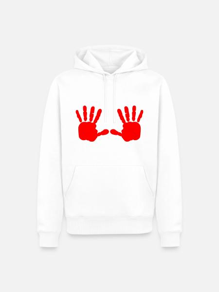Iran - Red hand - blood hand - BLOODY HAND - Men’s Premium Organic Hoodie - white