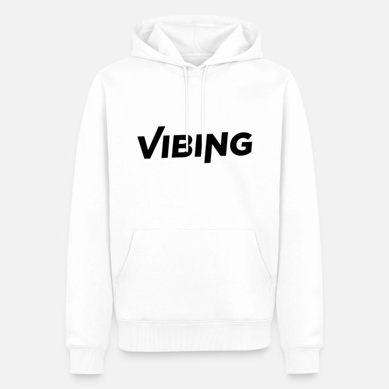 Vibing - Sweat à capuche Premium bio Homme - blanc