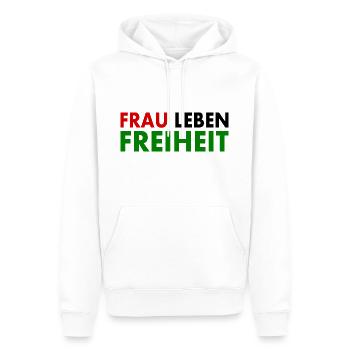 La liberté de vie des femmes - Sweat à capuche Premium bio Homme - blanc - Devant - Nico (187cm)