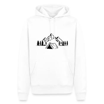 Camping Aventure, Montagne et Forêt - Sweat à capuche Premium bio Homme - blanc - Devant - Nico (187cm)