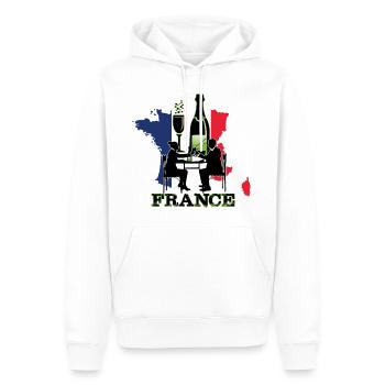 France-France - Sweat à capuche Premium bio Homme - blanc - Devant - Nico (187cm)