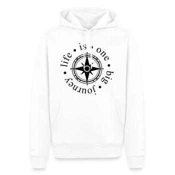 La vie est un voyage - boussole - Sweat à capuche Premium bio Homme - blanc - Devant - Nico (187cm)